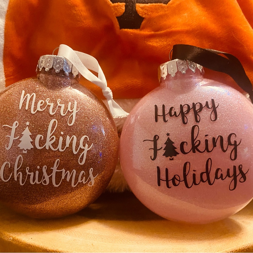 Festive Holiday Ornament Set - Pink and Gold